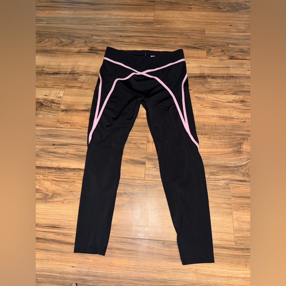 SAVAGE X FENTY Black Leggings with Pink Accents